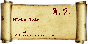 Mücke Irén névjegykártya